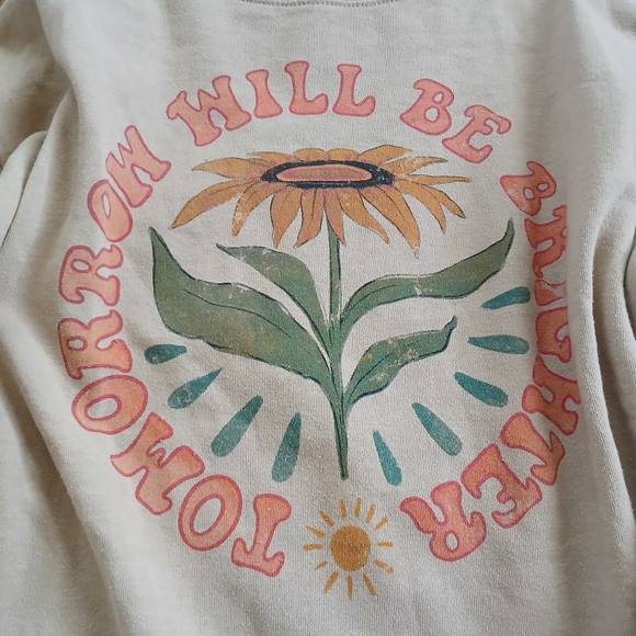 natural life ♡ tomorrow will be better pocket crew sweatshirt boho flower - Picture 3 of 6